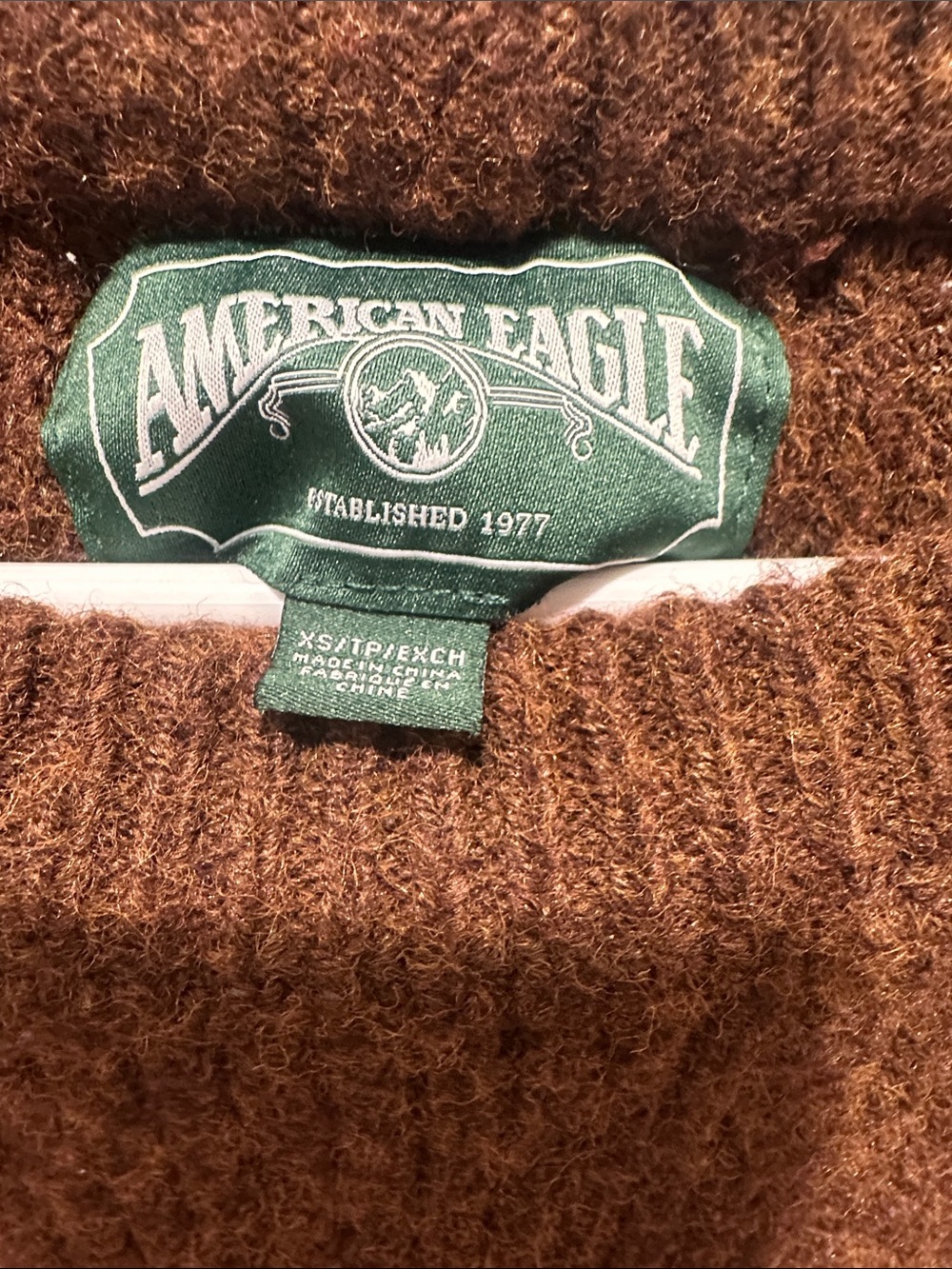 American Eagle Outfitters Chunky Brown Crewneck Sweater - Picture 2 of 9